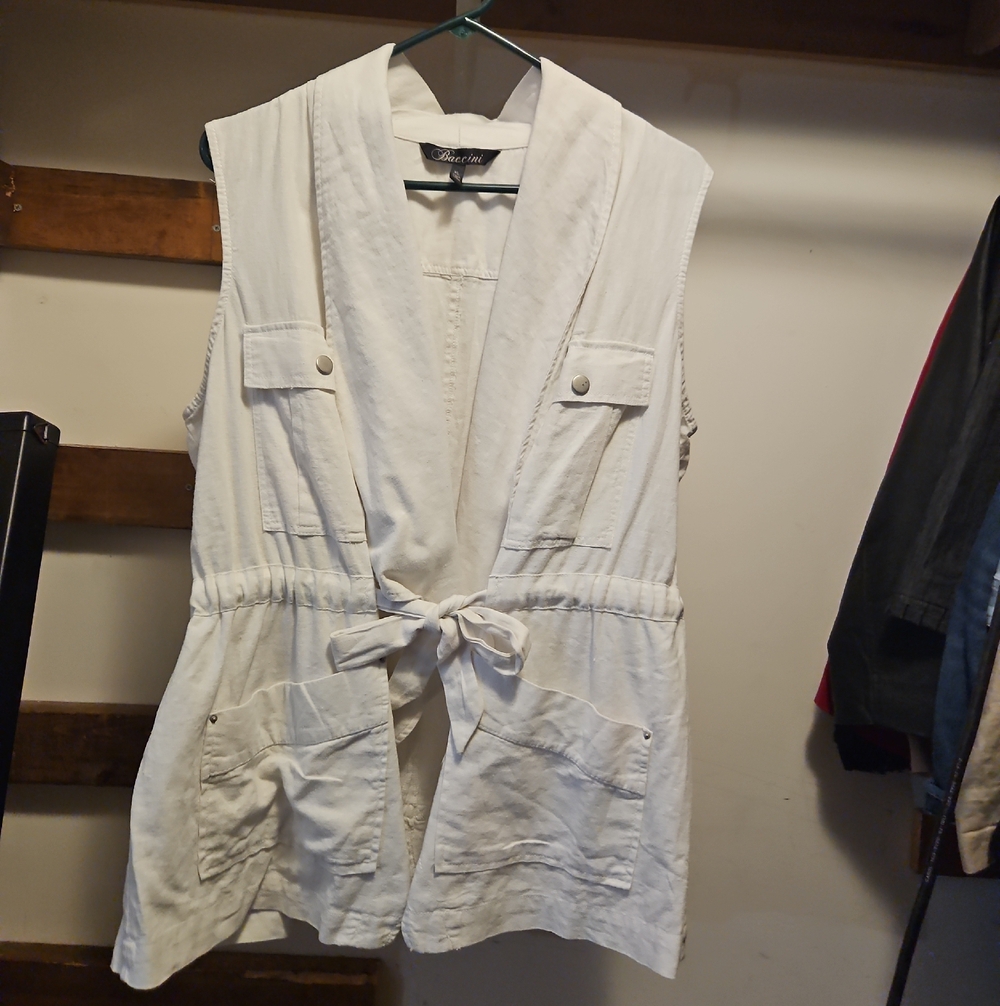 Baccini White Collared Shirt with Branded Tag